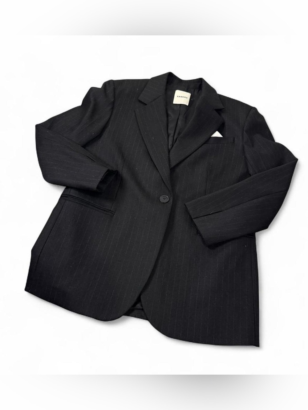 Sandro Paris black pinstripe oversized blazer nwt